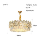 Axyaa Oval Crystal Chandelier LED Lighting in Gold and Black for Luxe Living Room Decor