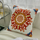 Axyaa Ethnic Floral Embroidered Pillowcase - Cotton Throw Cushion Cover