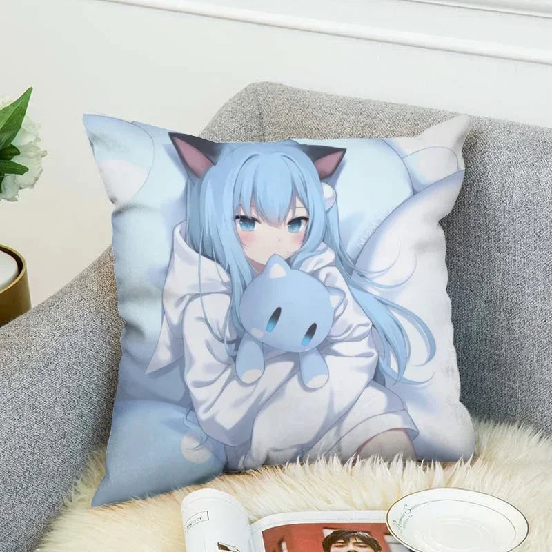 Axyaa Shizuku Anime Pillow Covers 45*45 Cushion Cover for Fall Decor