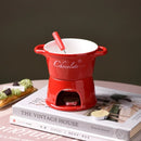 Axyaa Ceramic Chocolate Chafing Dish Cup Set with Fork - Creative Tableware