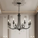 Axyaa Black Metal Crystal Chandelier Living Room LED Lamparas Home Lighting