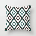 Teal Blue Flower Leaves Pattern Pillow Case for Home Decor by Axyaa