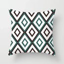 Teal Blue Flower Leaves Pattern Pillow Case for Home Decor by Axyaa