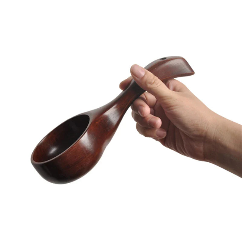 Axyaa Wooden Ramen Spoon Ladle Set - Japanese Style Kitchen Tableware