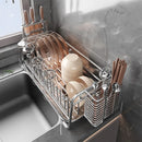 Stainless Steel Drainer Rack for Kitchen Organization - Axyaa Dish Drying Shelf