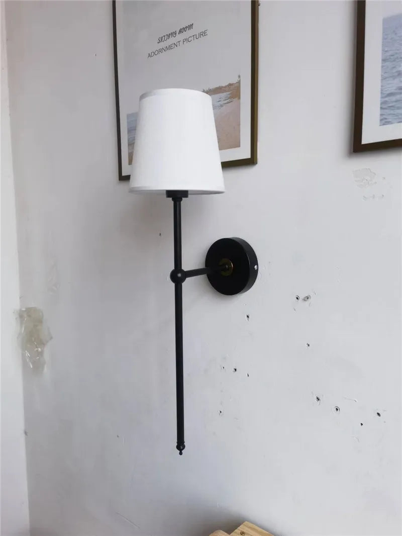 Axya Nordic Wall Lamp with White Lampshade for Hotel Corridors, Bedroom, Bathroom