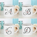 Axyaa Flower Mugs - Creative Enamel Coffee Cups Handle Drinkware for Wedding Gifts
