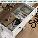 Axyaa 5-Tier Wooden Shoe Storage Cabinet with Adjustable Shelves and Drawer
