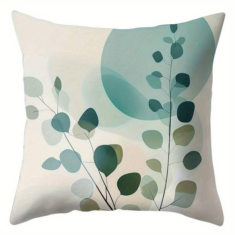 Bohemian Abstract Cyan & White Throw Pillow Covers by Axyaa - Set of 4