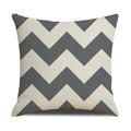 Axyaa Grey Geometric Linen Cushion Cover for Sofa Living Room Decor