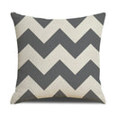 Axyaa Grey Geometric Linen Cushion Cover for Sofa Living Room Decor