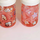 Axyaa 500ML Glass Water Bottle with Straw - Cute Juice Milk Tea Cup for Girls