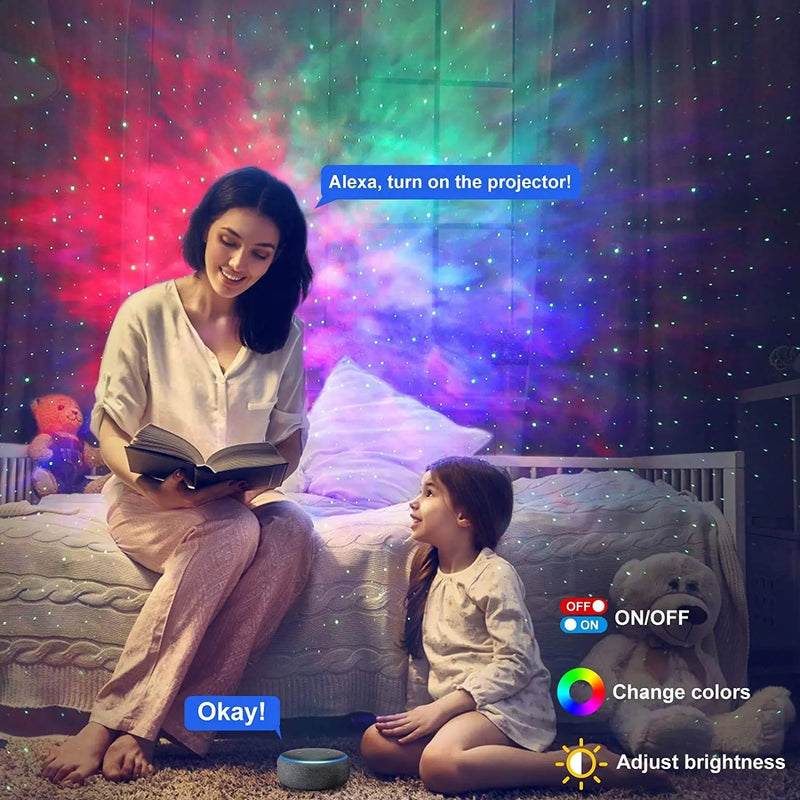 Axyaa Galaxy Star Projector Night Light - Smart WiFi Controlled LED for Kids