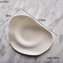 Axyaa White Ceramic Sushi Dessert Plate Set for Molecular Cuisine