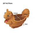 Axyaa Rattan Fruit Plate - Multipurpose Woven Animal Style Storage Tray