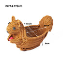 Axyaa Rattan Fruit Plate - Multipurpose Woven Animal Style Storage Tray