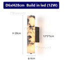 Axyaa Italian Style Black Marble Wall Lamp Luxury Bedside Sconces