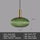 Axyaa Vintage Lantern Chandelier Striped Glass Pendant Lamp for Dining Room