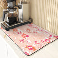 Axyaa Flowers Pattern Kitchen Absorbent Drying Mat: Stylish Table Decor & Accessory