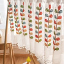 Axyaa Embroidered Valance Curtain Rod Pocket White Small Kitchen Home Decor