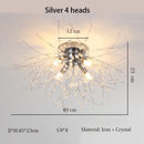 Axyaa Nordic Dandelion Crystal Ceiling Light for Romantic Home Décor