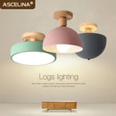 Axyaa Nordic Wooden LED Ceiling Light - Minimalist Round Indoor Lighting
