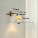 Axyaa Ceramic LED Wall Lamp Kids Bedroom Gold Brass Arm Rotate Stair Light