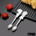 Axyaa Stainless Steel Cartoon Couple Coffee Spoon Set