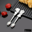 Axyaa Stainless Steel Cartoon Couple Coffee Spoon Set