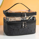Axyaa Doublelayer Waterproof PVC Makeup Bag - Travel-friendly Portable Washbag