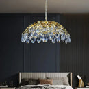 Axyaa Luxury Crystal Chandelier: Modern, Retro Style Lighting Fixture for Living, Dining & Bedroom