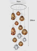 Axyaa Glass Pendant Light: Modern, LED, Creative Chandelier