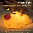 Axyaa Reindeer Silicone Night Light Touch Lamp, Rechargeable Children's Bedroom Decor