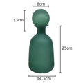 Frosted Glass Vase with Artificial Flowers - Axyaa Aesthetic Decor