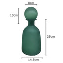 Frosted Glass Vase with Artificial Flowers - Axyaa Aesthetic Decor