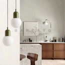 Axyaa Glass Ball LED Pendant Lamp Iron Art Fixture for Home Decor