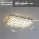 Axyaa Crystal Ceiling Lamp: High-end Modern Square Living Room Bedroom Light