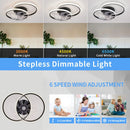 Axyaa Round Acrylic Ceiling Fan LED Light: Multifunctional Dimming & Silent Wind Speed