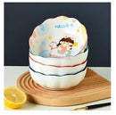 Axyaa Ceramic Cartoon Salad Bowl: Cute, High Aesthetic Small Bowl for Air Fryer