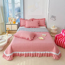 Axyaa Kapok Twill Bed Cover Set with Lace Trim and Pillowcases