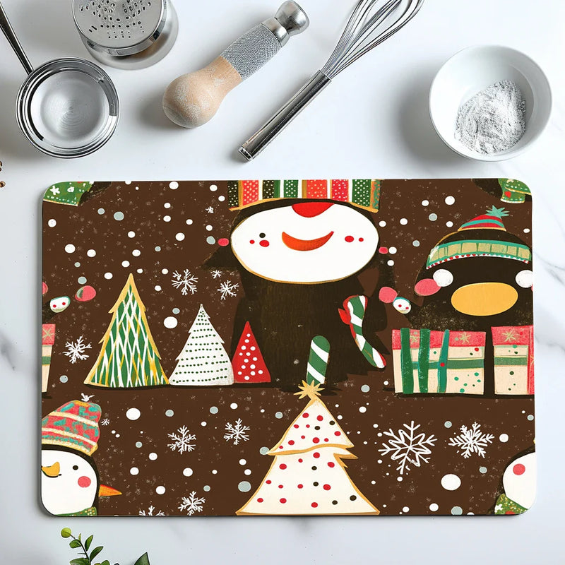Axyaa Christmas Tree Penguin Snowflake Absorbent Drying Mat