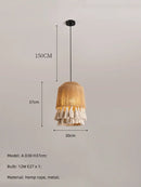 Axyaa Bohemian Hemp Rope Chandelier Pendant Lamp Light