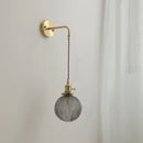 Axyaa Gray Glass LED Wall Lamp Sconce | Nordic Bedside Lamp for Home Decor
