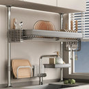 Axyaa Over Sink Dish Drying Rack & Organizer Shelf - Adjustable Multifunctional Storage
