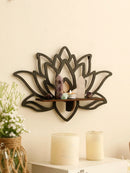 Axyaa Lotus Wood Corner Shelf Crystal Stone Essential Oil Organizer Home Decor