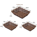 Axyaa Retro Woven Rattan Fruit Plate Handheld Storage Tray Creative Candy Packaging