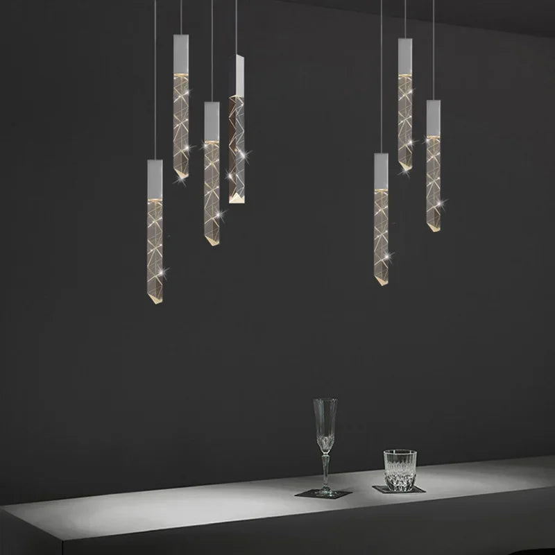 Axyaa Crystal Glass Pendant Light for Modern Living Spaces