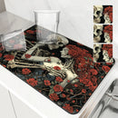 Halloween Skull Absorbent Mat by Axyaa: Antiskid & Quick Dry Kitchen/Bathroom Pad
