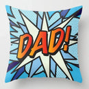 Axyaa Comic Style Boom Bang Dad Pillows Pattern Cushion Cover