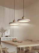 Axya UFO Round Wood Pendant Lamp for Bedroom and Dining Table